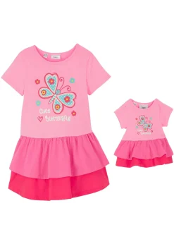 Niños bonprix bonprix Vestido camisero y vestido para muñeca (2 piezas) de algodón orgánico puro