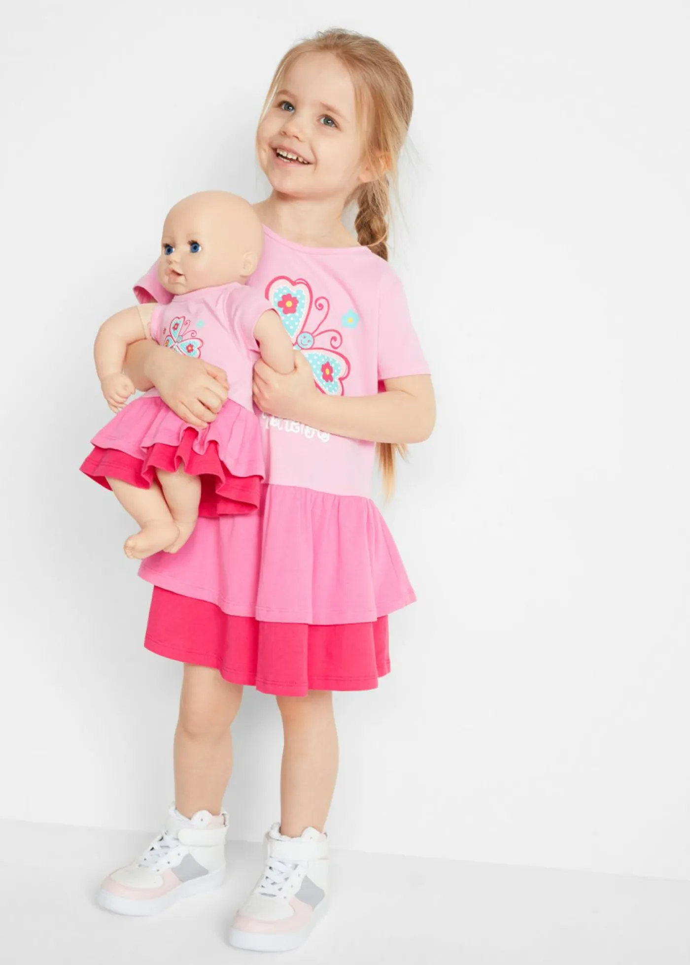 Niños bonprix bonprix Vestido camisero y vestido para muñeca (2 piezas) de algodón orgánico puro