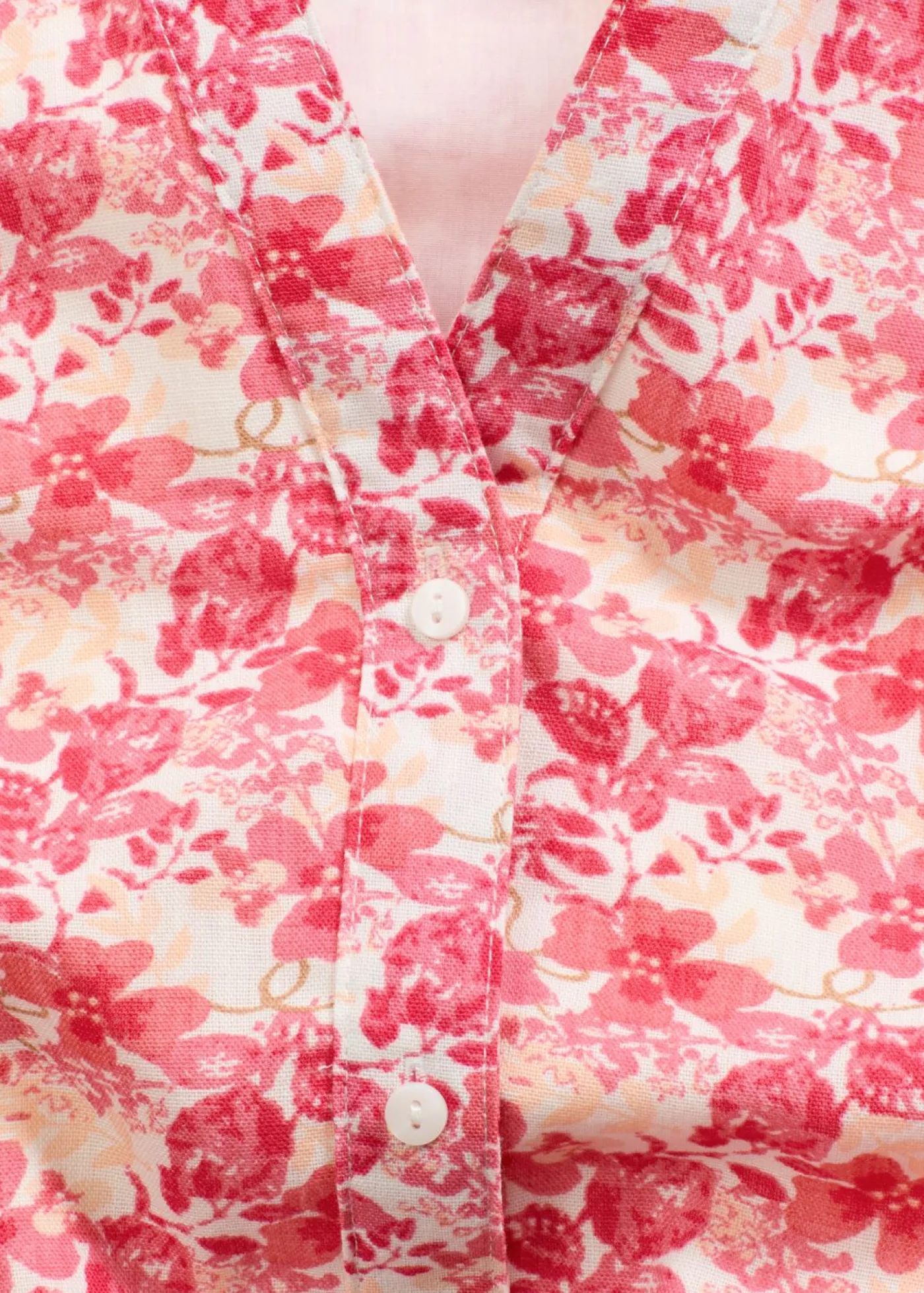 bonprix bonprix Vestidos>Vestido con aspecto de lino blanco lana-rosa caliente