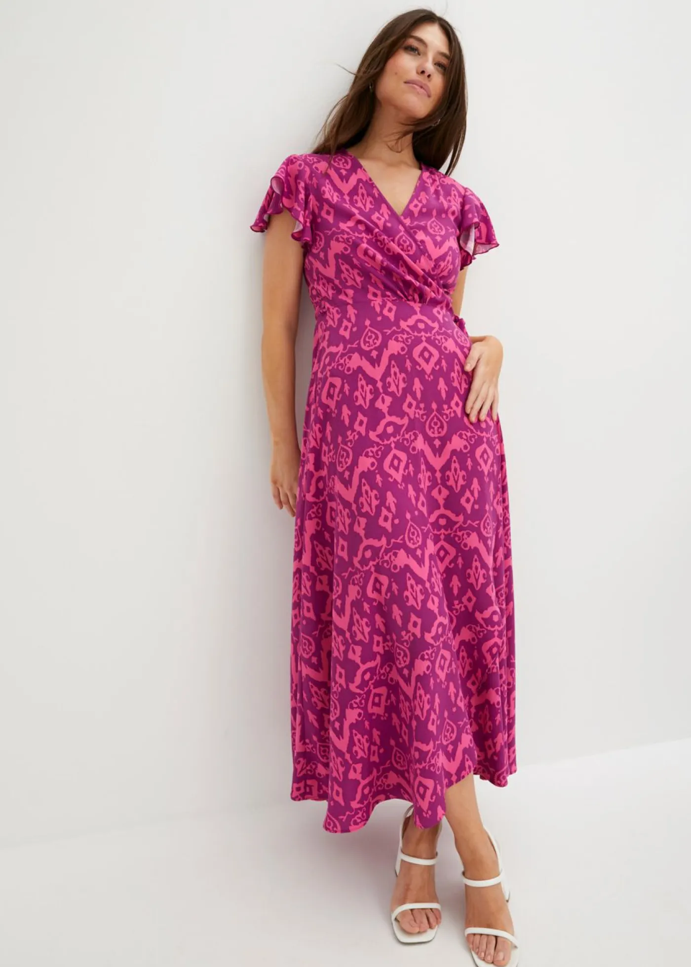 bonprix bonprix Vestidos>Vestido con diseño cruzado Morado