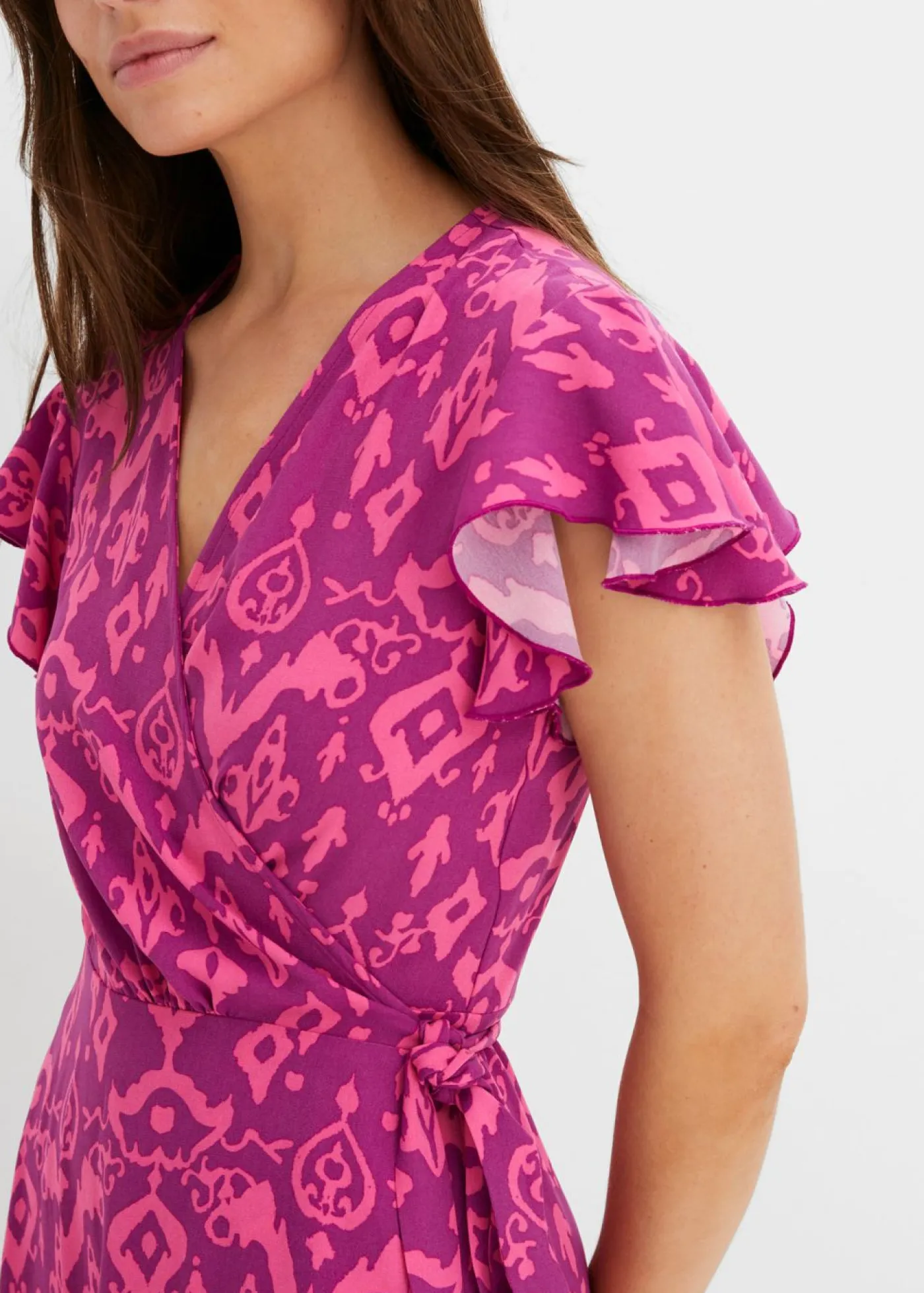 bonprix bonprix Vestidos>Vestido con diseño cruzado Morado