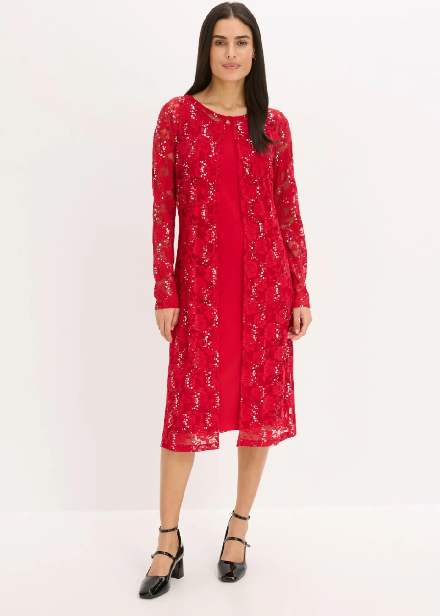 Mujer bonprix bonprix Vestido con encaje (2 piezas)