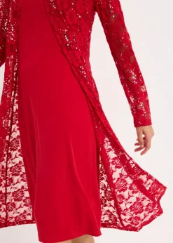 Mujer bonprix bonprix Vestido con encaje (2 piezas)