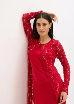 Mujer bonprix bonprix Vestido con encaje (2 piezas)