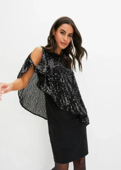 Mujer bonprix bonprix Vestido con hombros al descubierto y lentejuelas