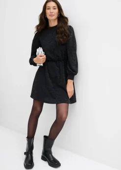 Mujer bonprix bonprix Vestido con purpurina de tejido interlock resistente