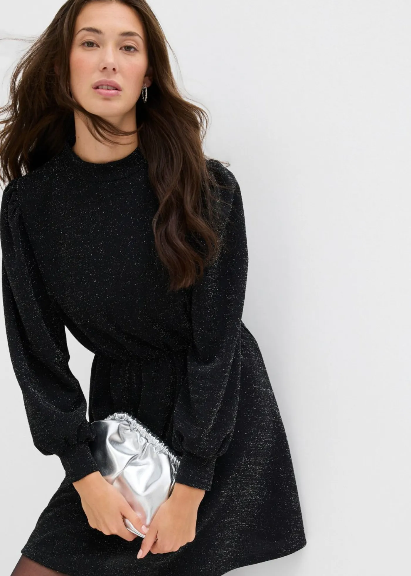 Mujer bonprix bonprix Vestido con purpurina de tejido interlock resistente