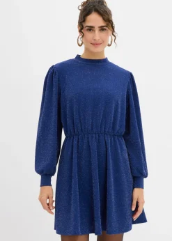 bonprix bonprix Vestidos>Vestido con purpurina de tejido interlock resistente Azul oxford