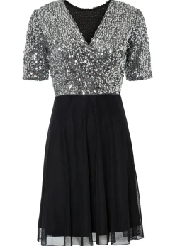 bonprix bonprix Vestidos>Vestido corto Plata-Negro