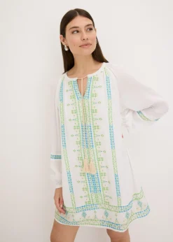 bonprix bonprix Vestidos>Vestido corto Blanco estampado