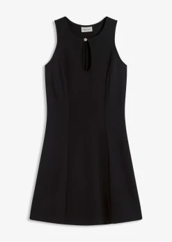 bonprix bonprix Vestidos>Vestido corto con botón decorativo Negro