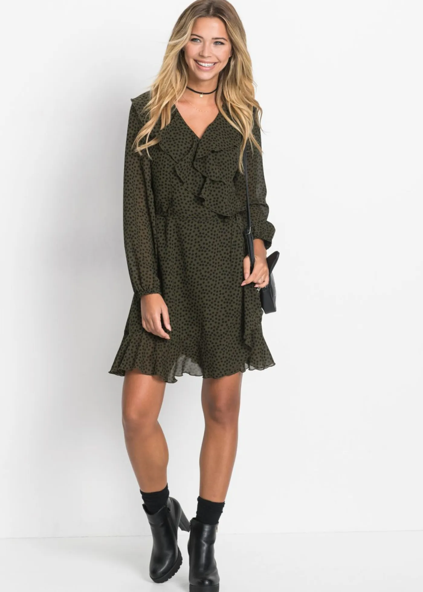 Mujer bonprix bonprix Vestido corto con efecto cruzado