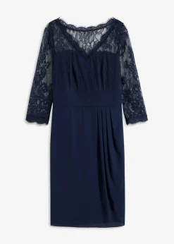 bonprix bonprix Vestidos|Ropa Elegante>Vestido corto con encaje Azul marino