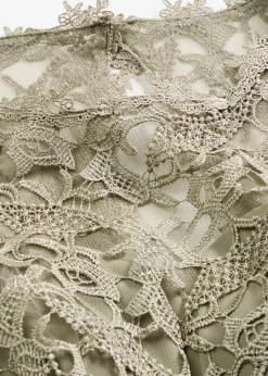 bonprix bonprix Vestidos|Ropa Elegante>Vestido corto con encaje Verde alga