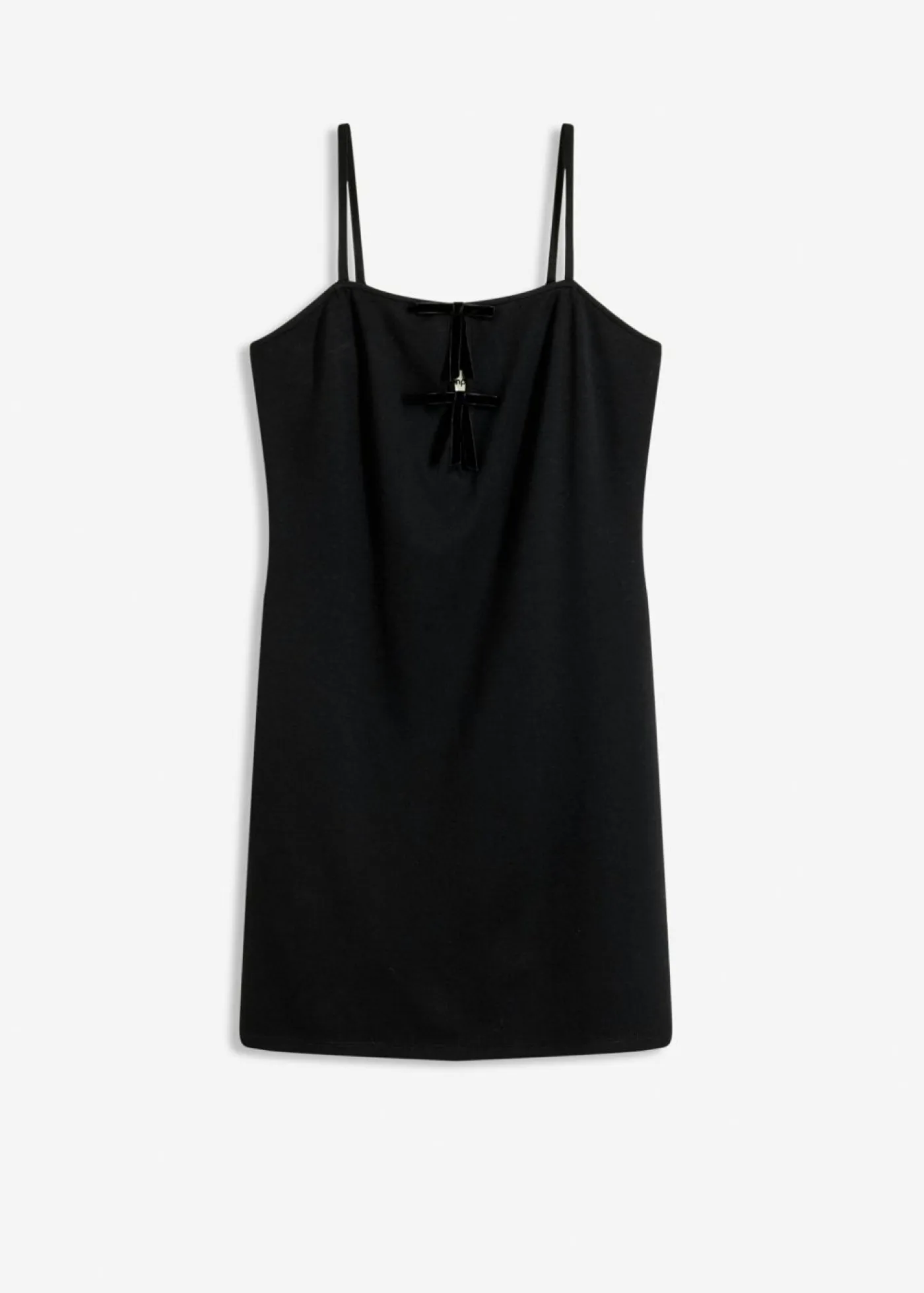 bonprix bonprix Vestidos>Vestido corto con lazos de terciopelo Negro