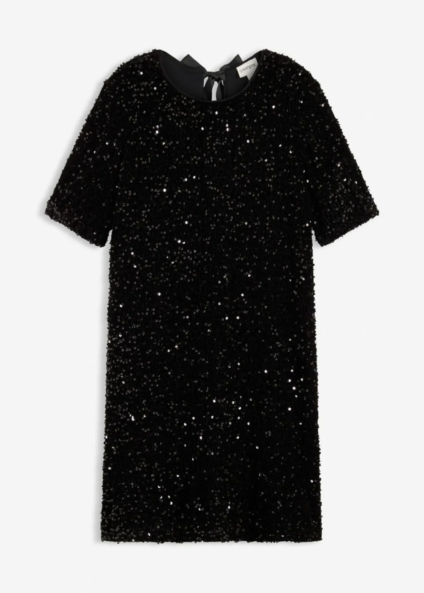 bonprix bonprix Vestidos>Vestido corto con lentejuelas Negro