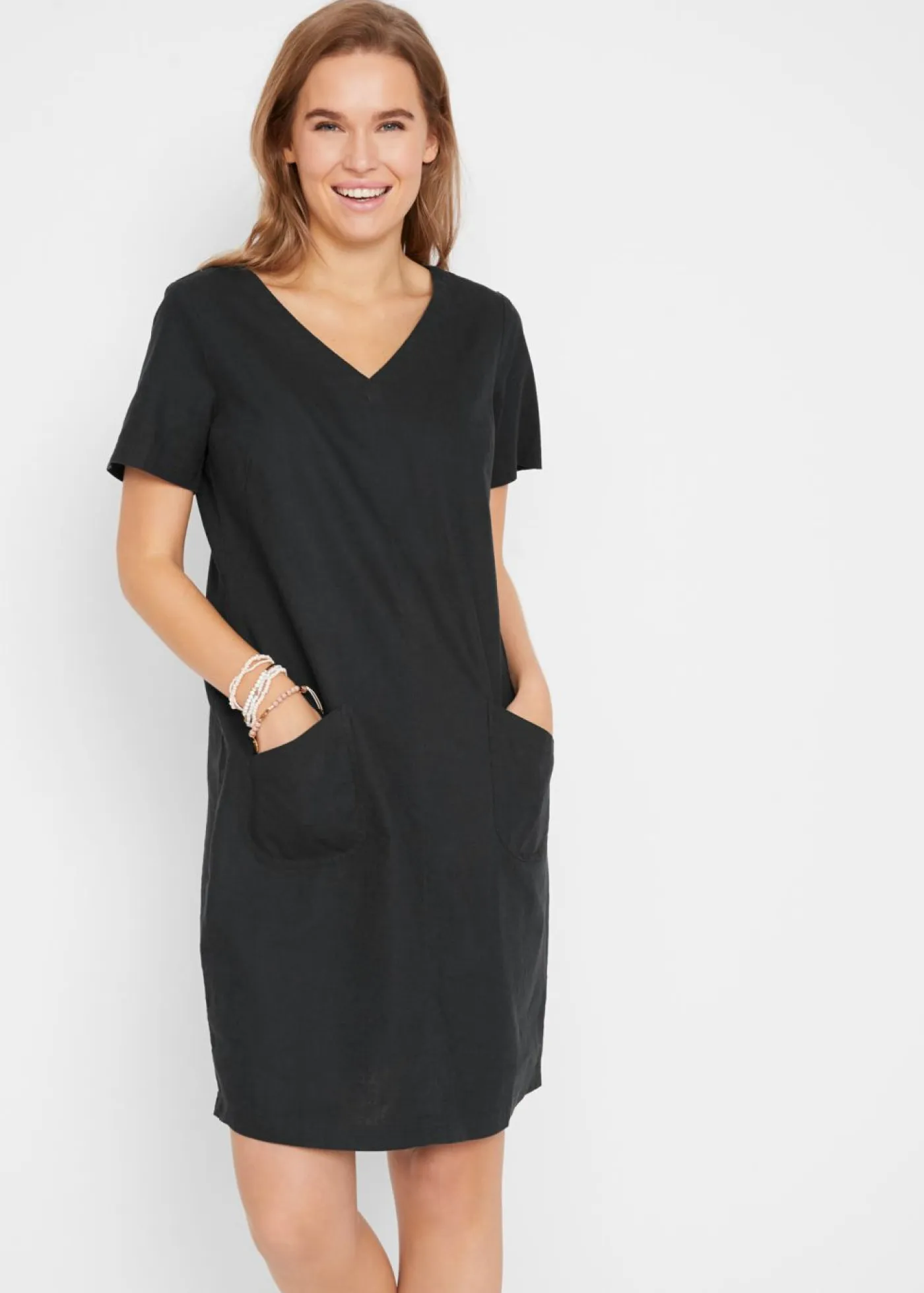 Mujer bonprix bonprix Vestido corto con lino