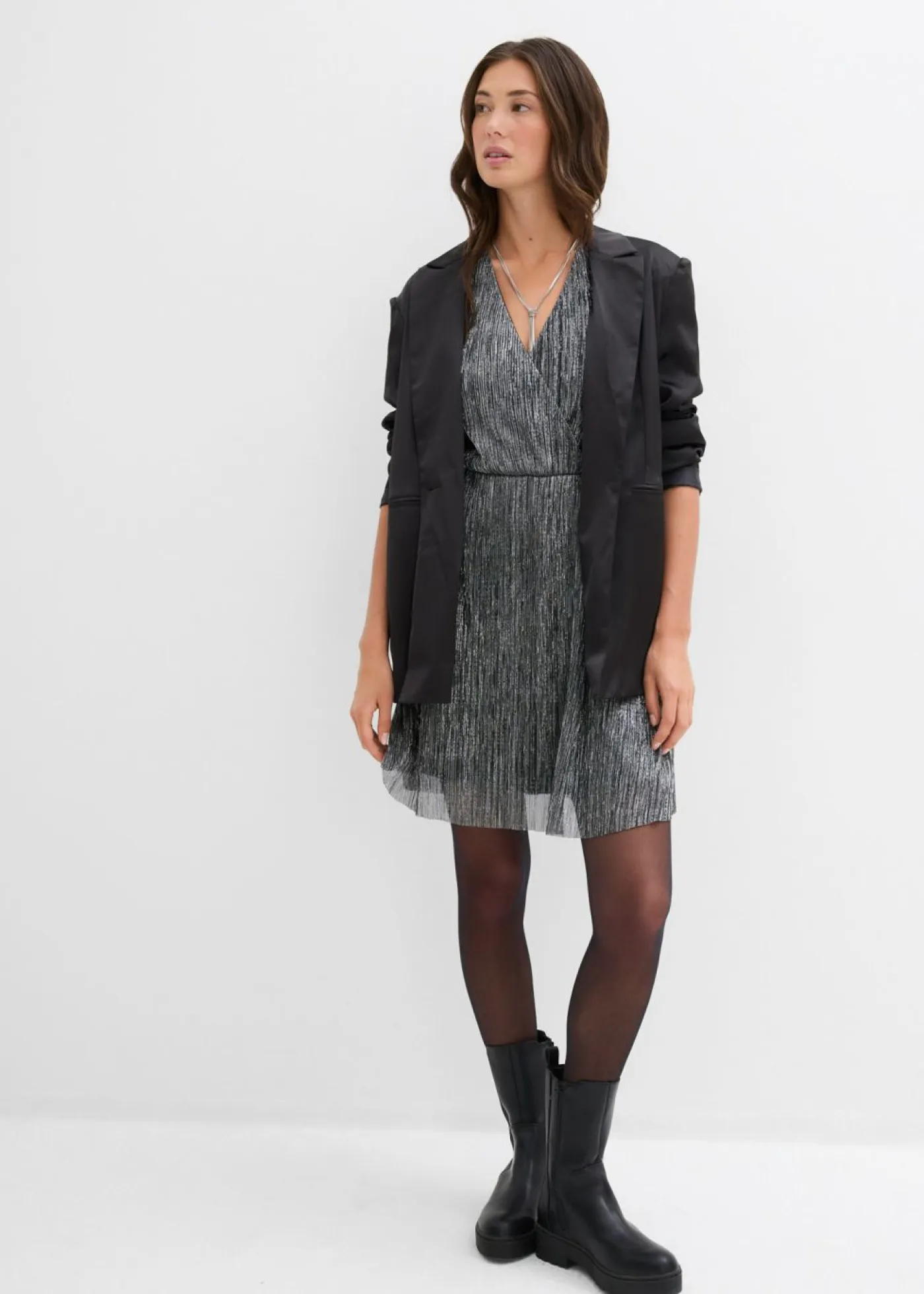 Mujer bonprix bonprix Vestido corto con purpurina