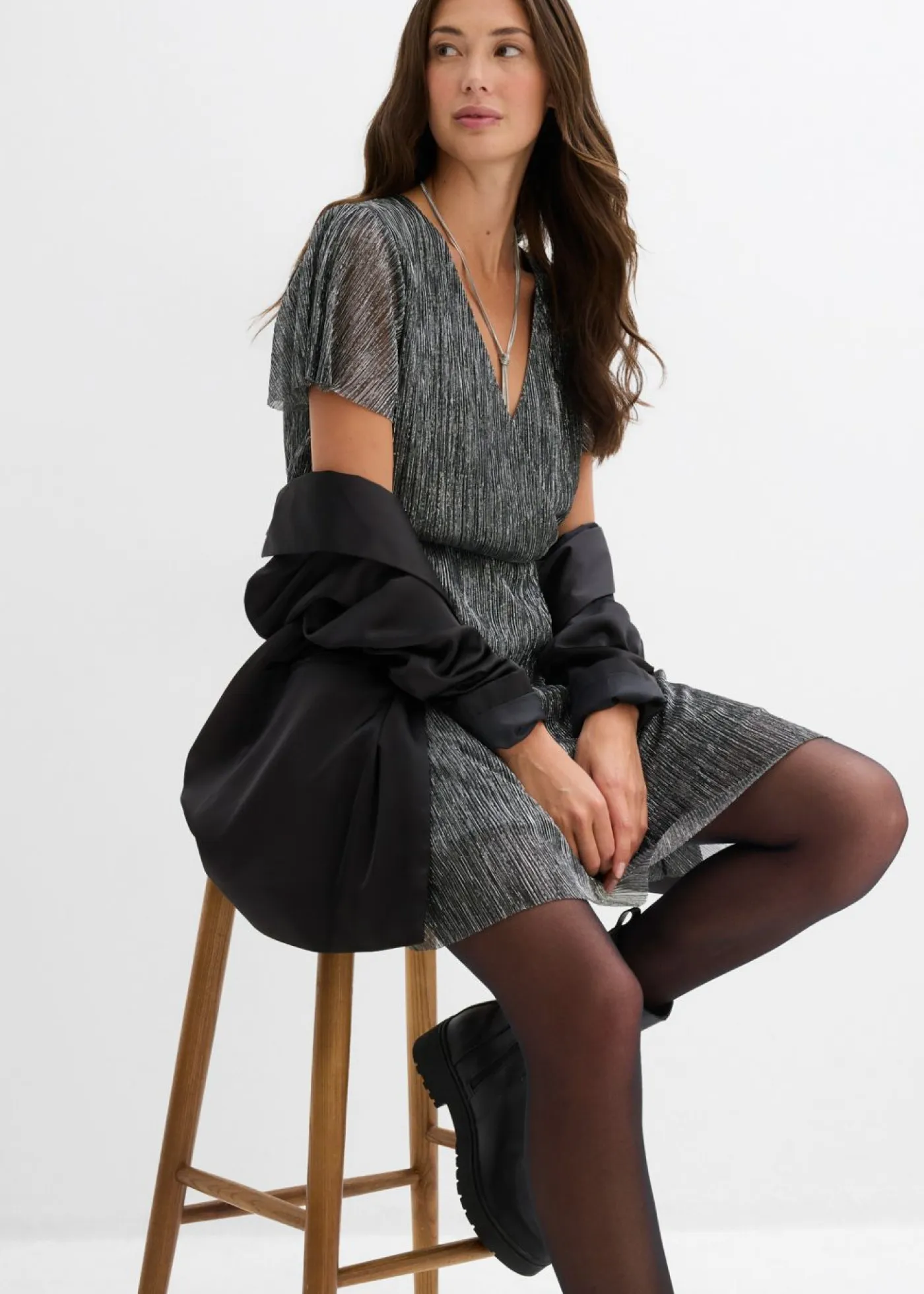 Mujer bonprix bonprix Vestido corto con purpurina