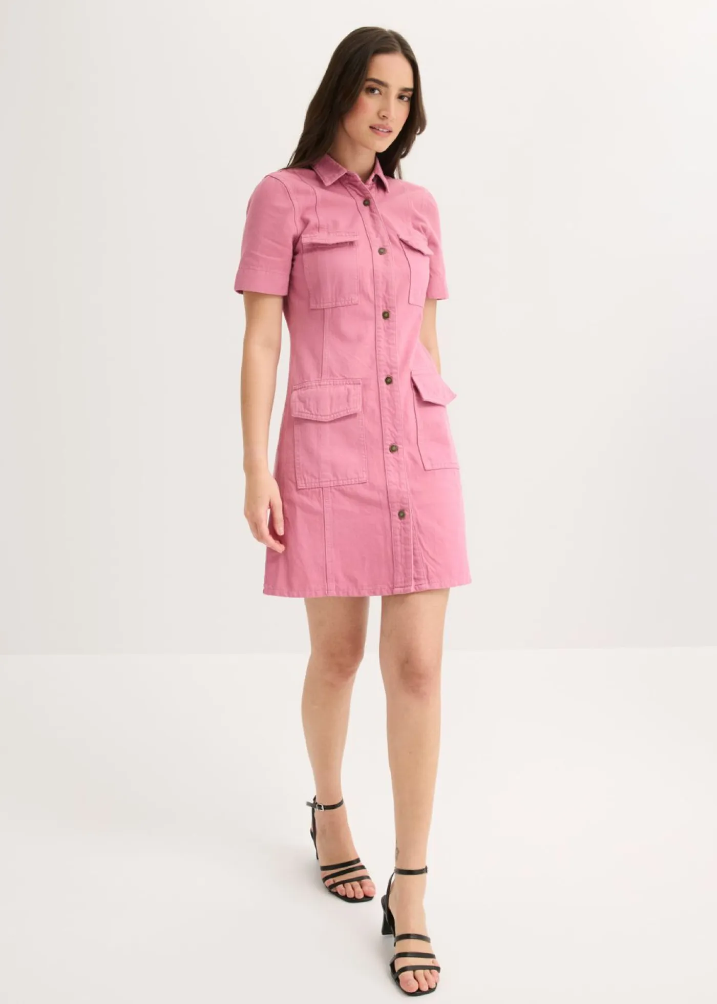 bonprix bonprix Vestidos|Novedades>Vestido corto de algodón puro Malva