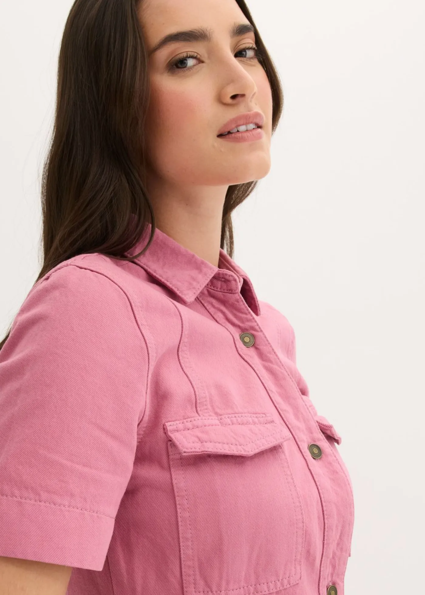 bonprix bonprix Vestidos|Novedades>Vestido corto de algodón puro Malva