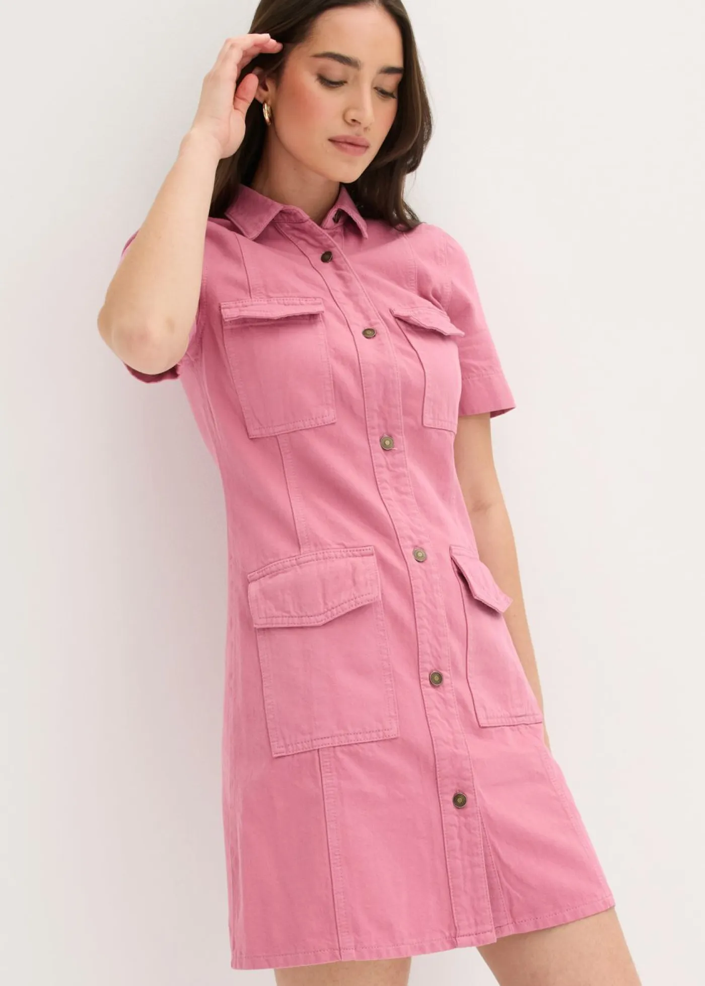 bonprix bonprix Vestidos|Novedades>Vestido corto de algodón puro Malva