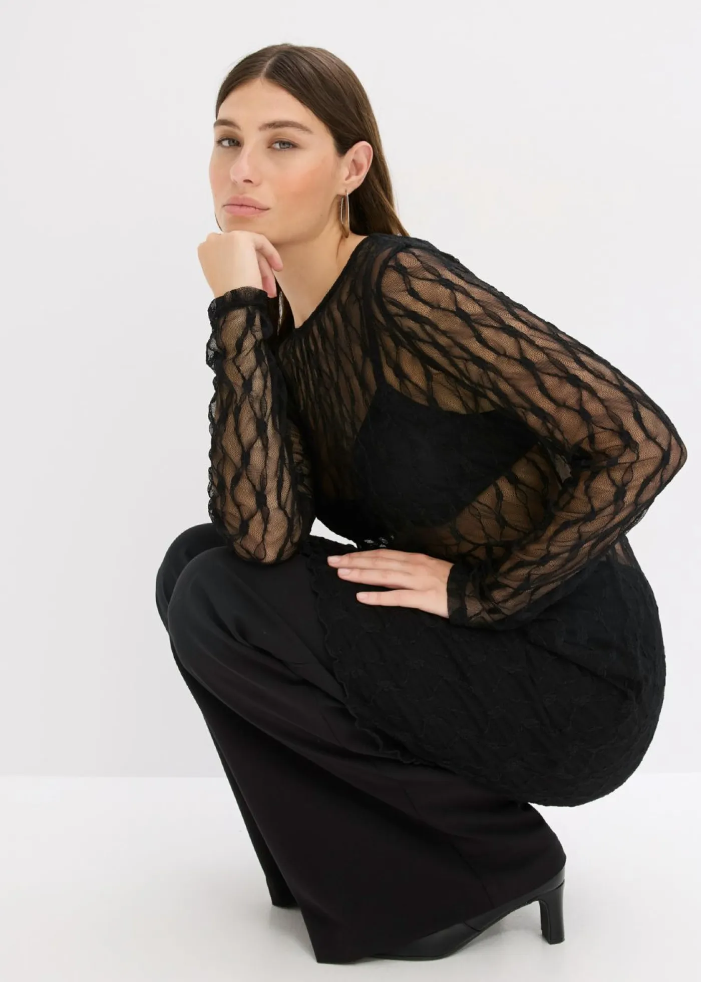 Mujer bonprix bonprix Vestido corto de encaje