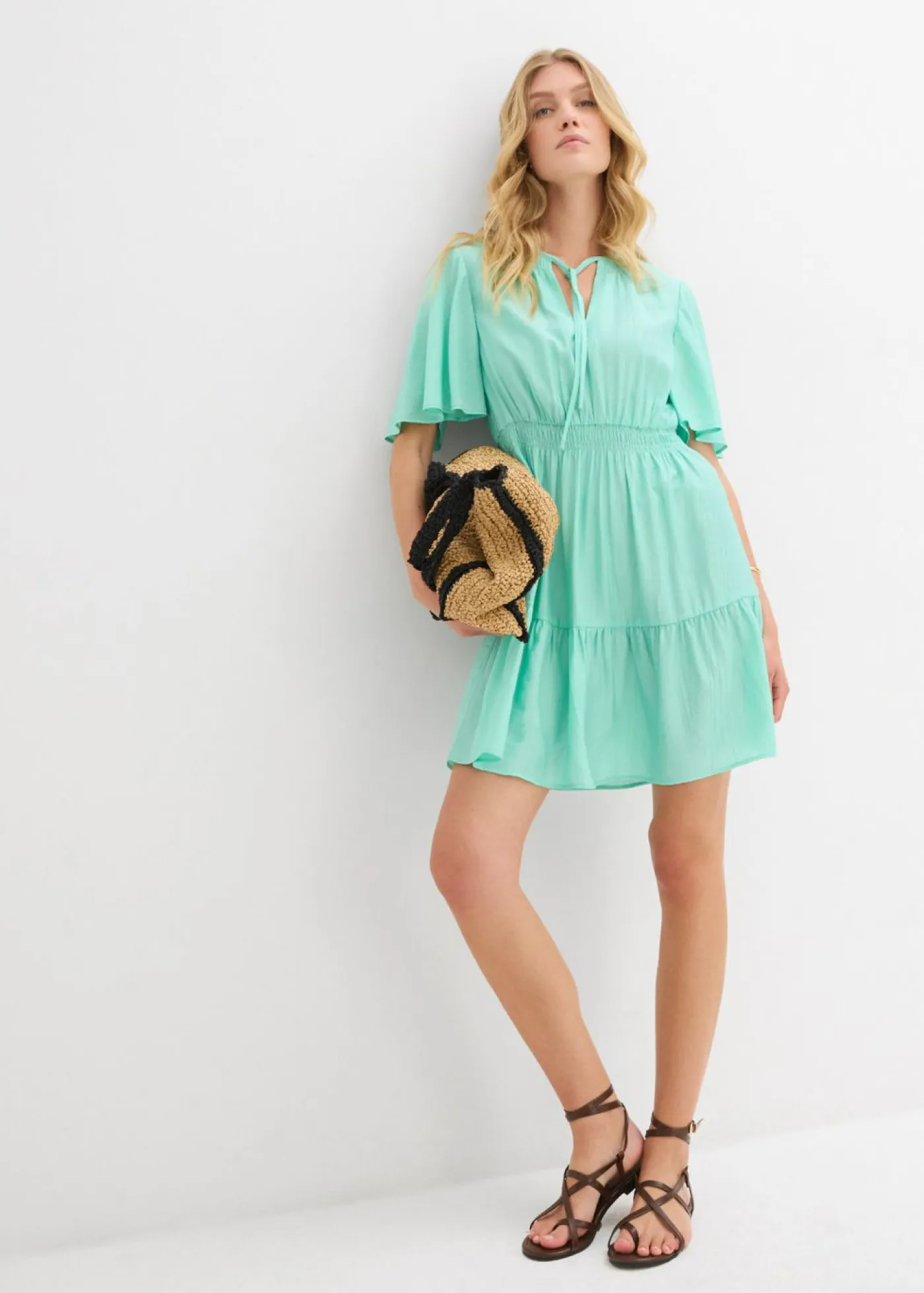 Mujer bonprix bonprix Vestido corto de mezcla de viscosa fluida