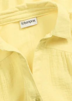 bonprix bonprix Vestidos>Vestido corto de muselina con paneles Amarillo suave