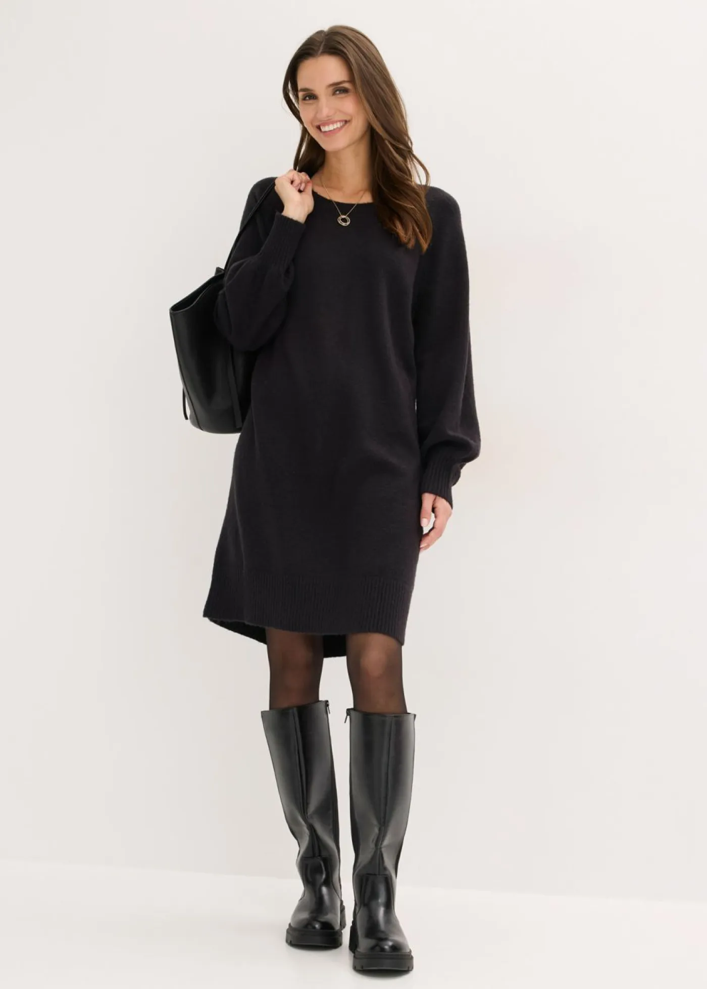 bonprix bonprix Vestidos|Ropa De Punto>Vestido corto de punto Negro
