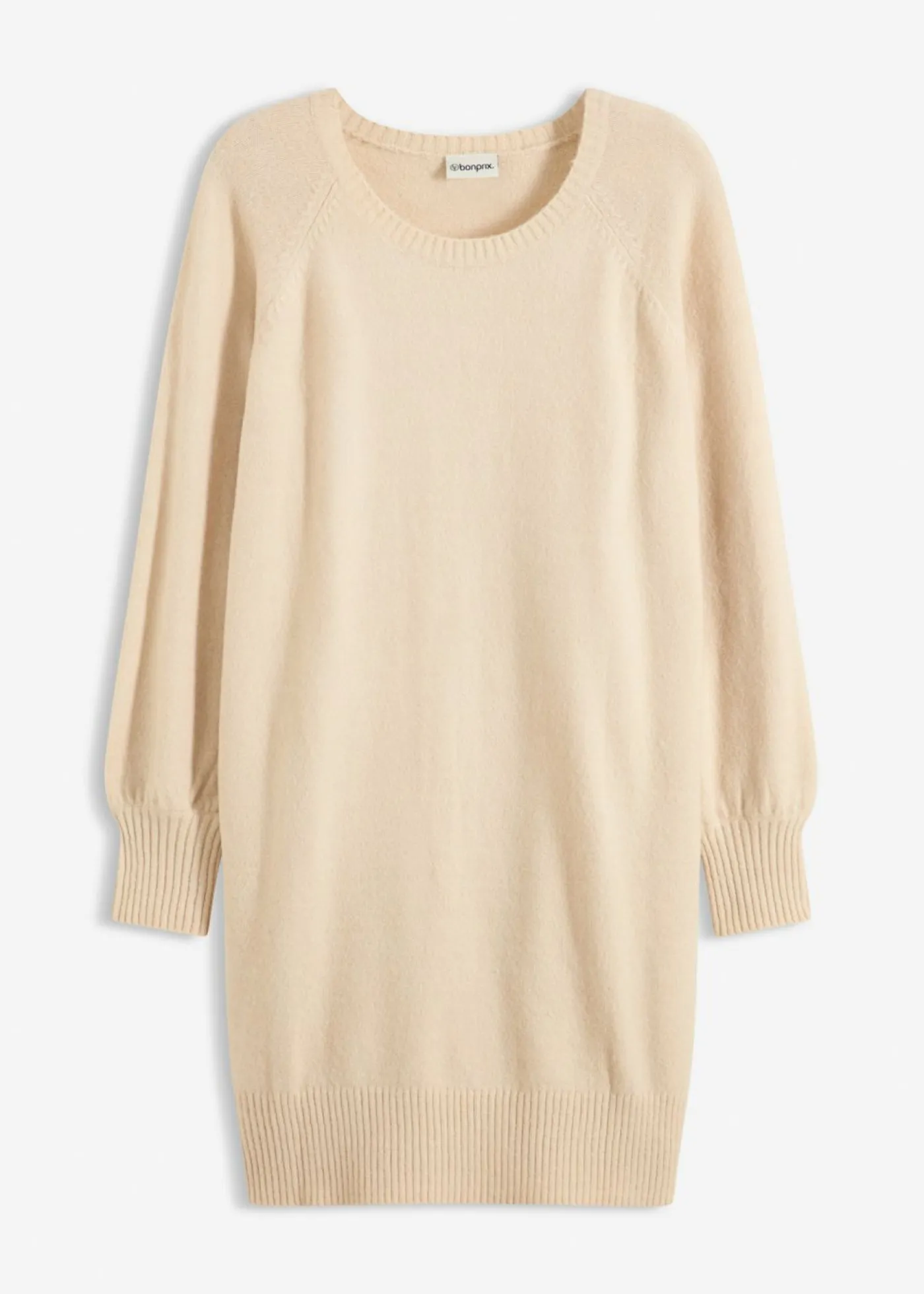 bonprix bonprix Vestidos|Ropa De Punto>Vestido corto de punto Arena claro