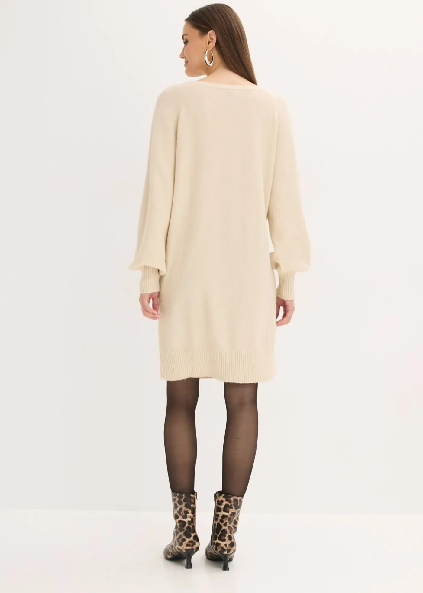 bonprix bonprix Vestidos|Ropa De Punto>Vestido corto de punto Arena claro