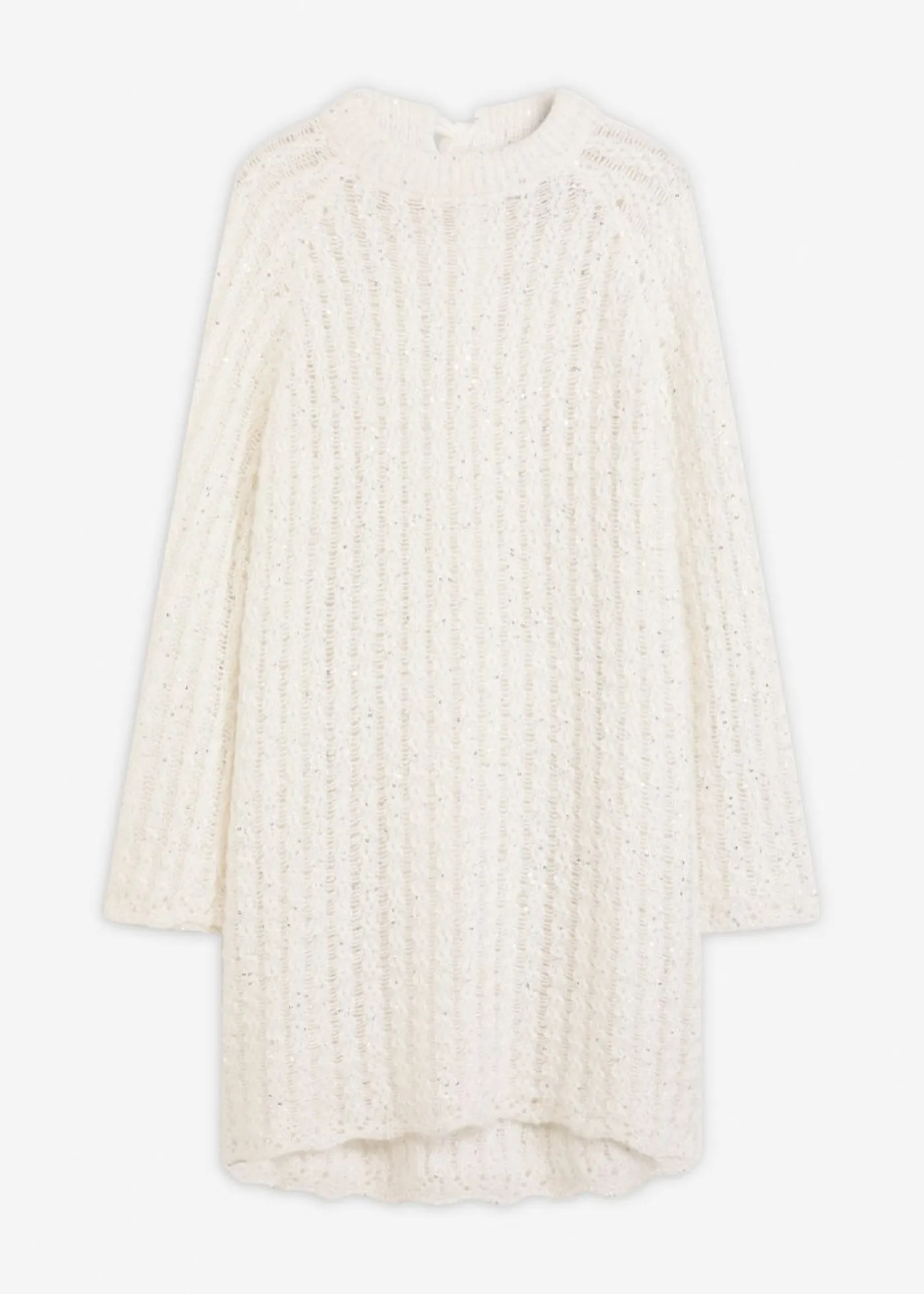 Mujer bonprix bonprix Vestido corto de punto con lazo de satén y ligeras transparencias