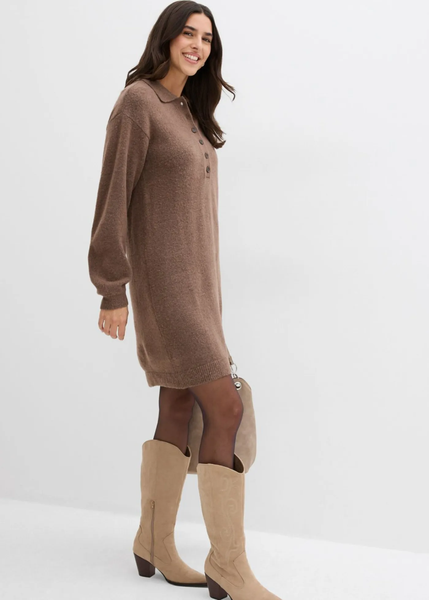 Mujer bonprix bonprix Vestido corto de punto con botones