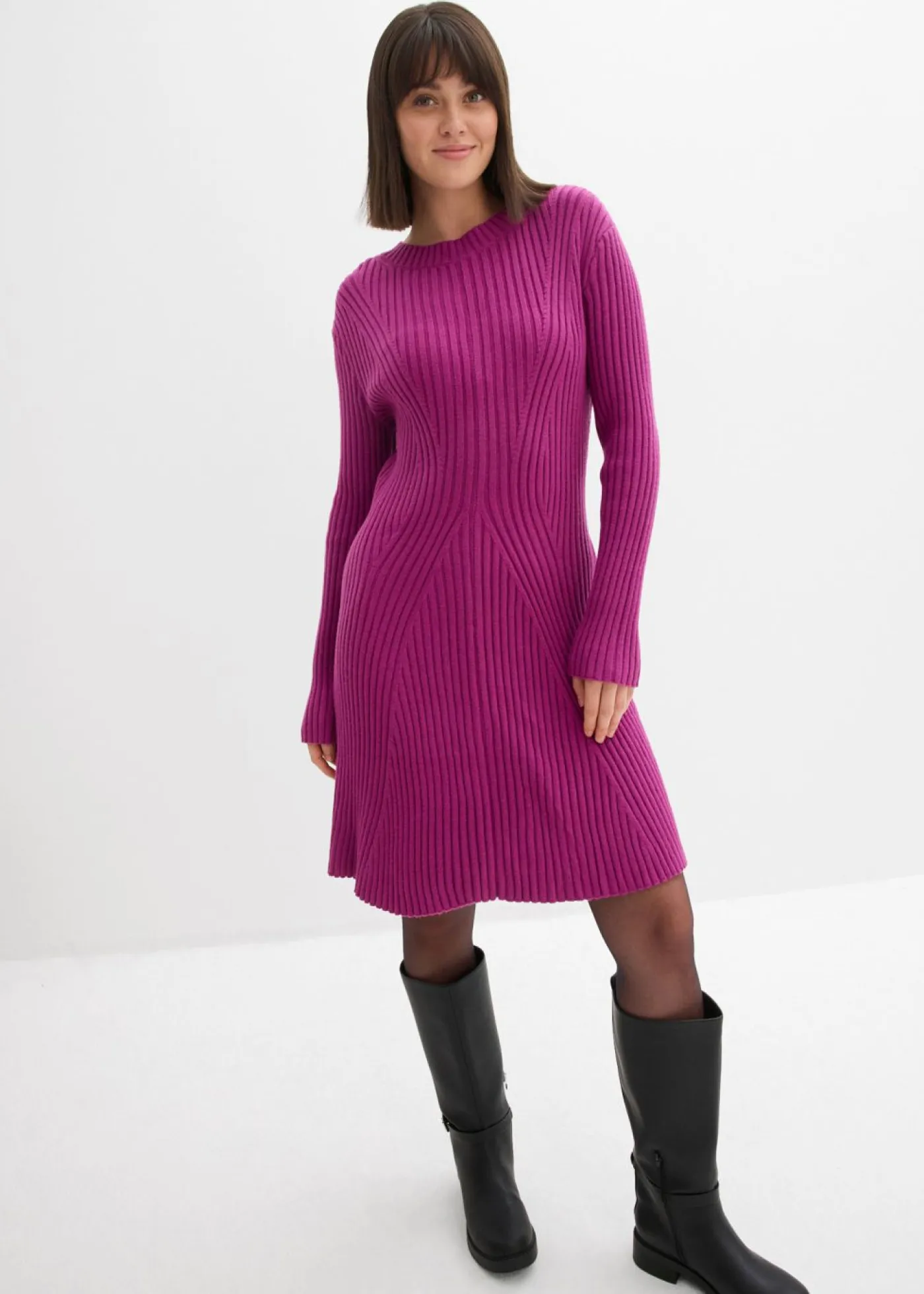 Mujer bonprix bonprix Vestido corto de punto de suave mezcla de viscosa