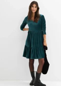 Mujer bonprix bonprix Vestido corto de terciopelo elástico