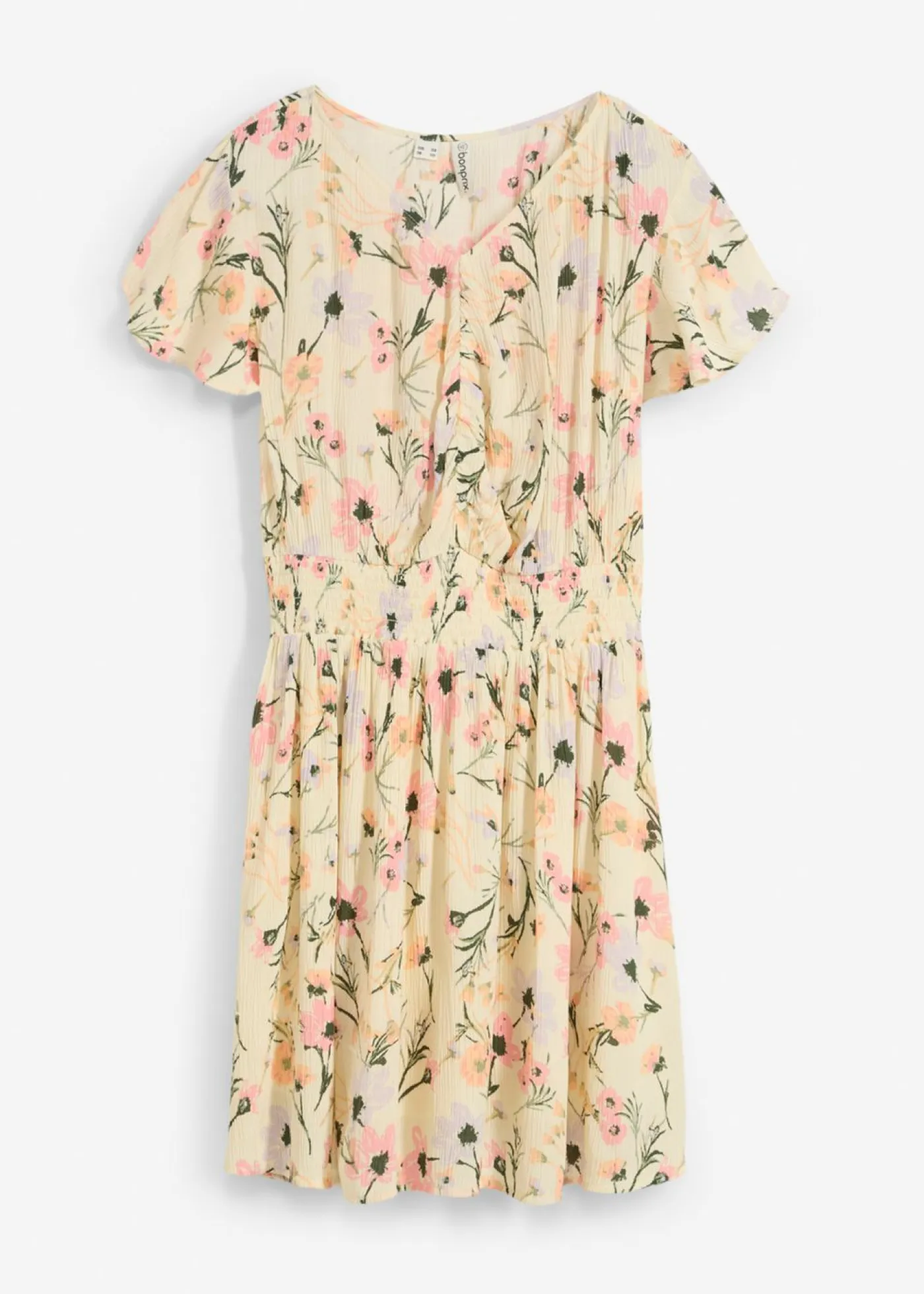 bonprix bonprix Ropa 9 A 16 Años·Vestidos Y Monos>Vestido corto de viscosa fluida crudo-rosa pálido con flores