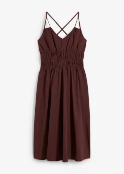 bonprix bonprix Vestidos>Vestido de algodón orgánico puro con tirantes Marrón tierra