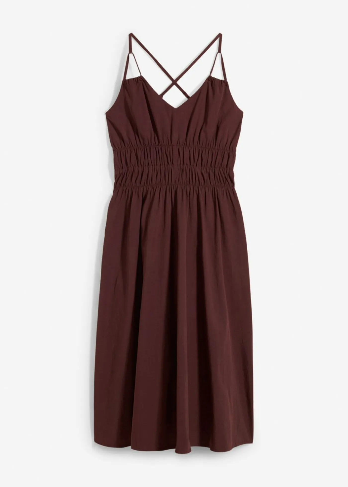 bonprix bonprix Vestidos>Vestido de algodón orgánico puro con tirantes Marrón tierra