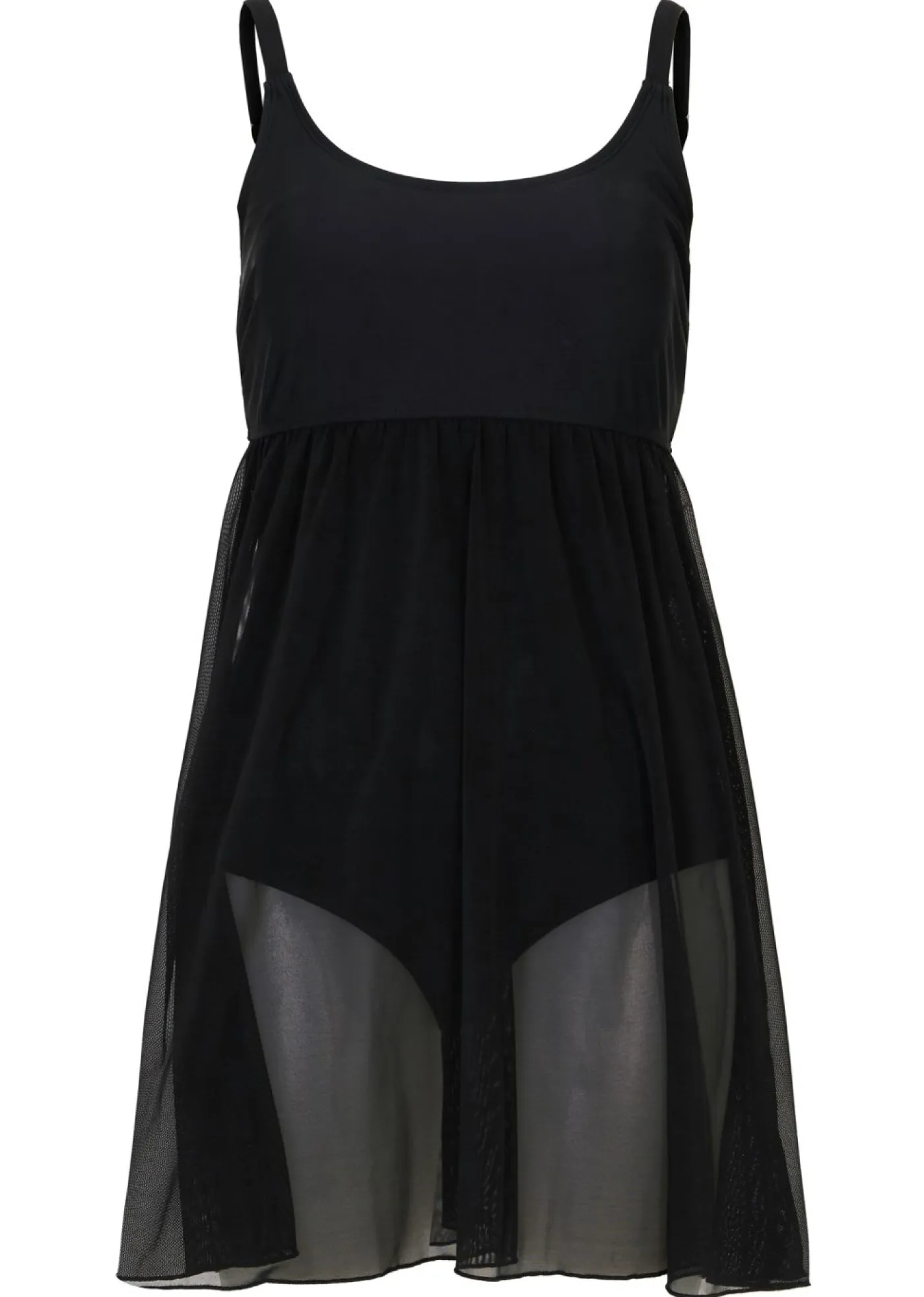 bonprix bonprix Ropa De Baño Cubridora|Trajes De Baño>Vestido de baño con malla transparente Negro