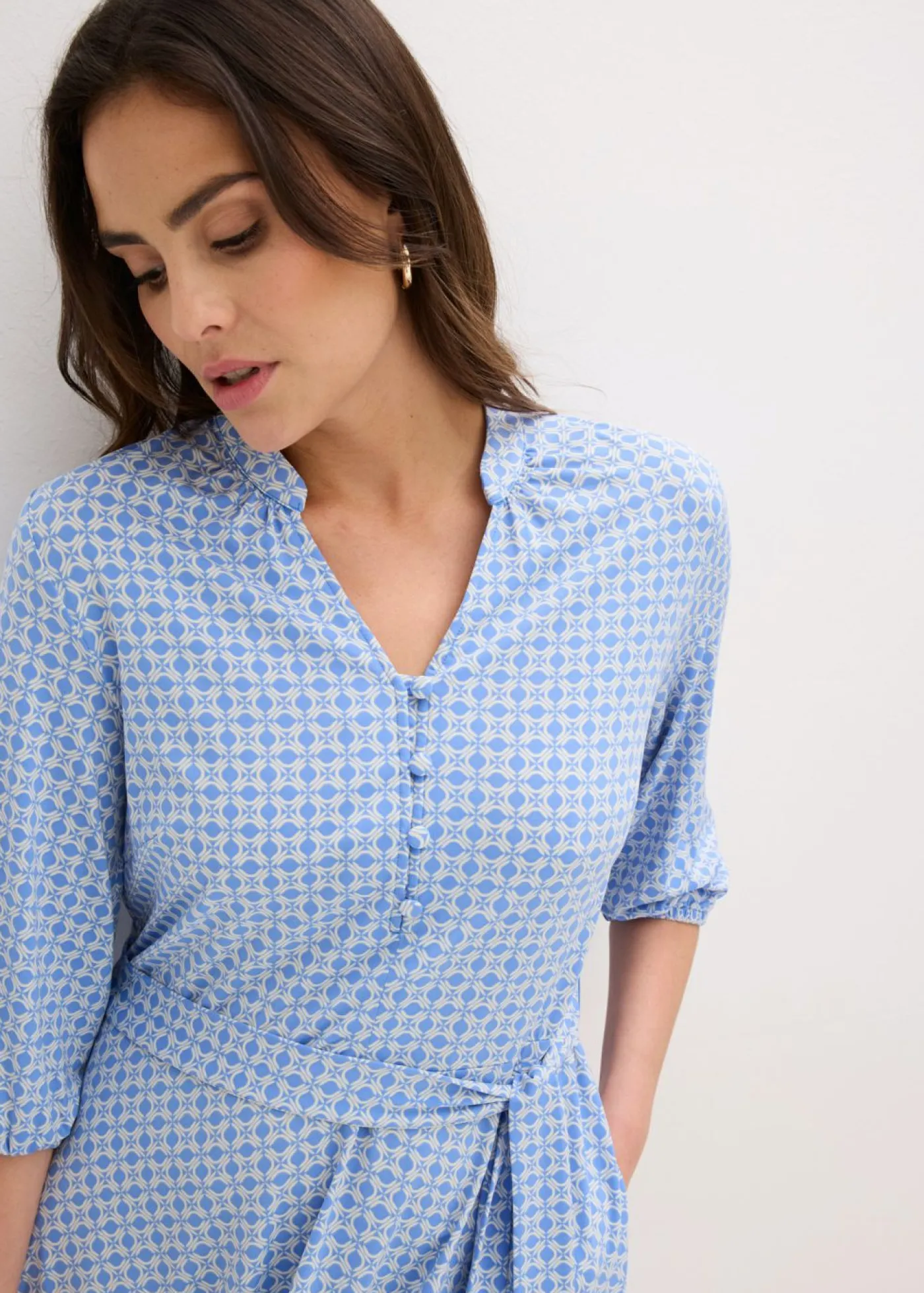 Mujer bonprix bonprix Vestido de blusa en jersey con cordón (2 piezas)