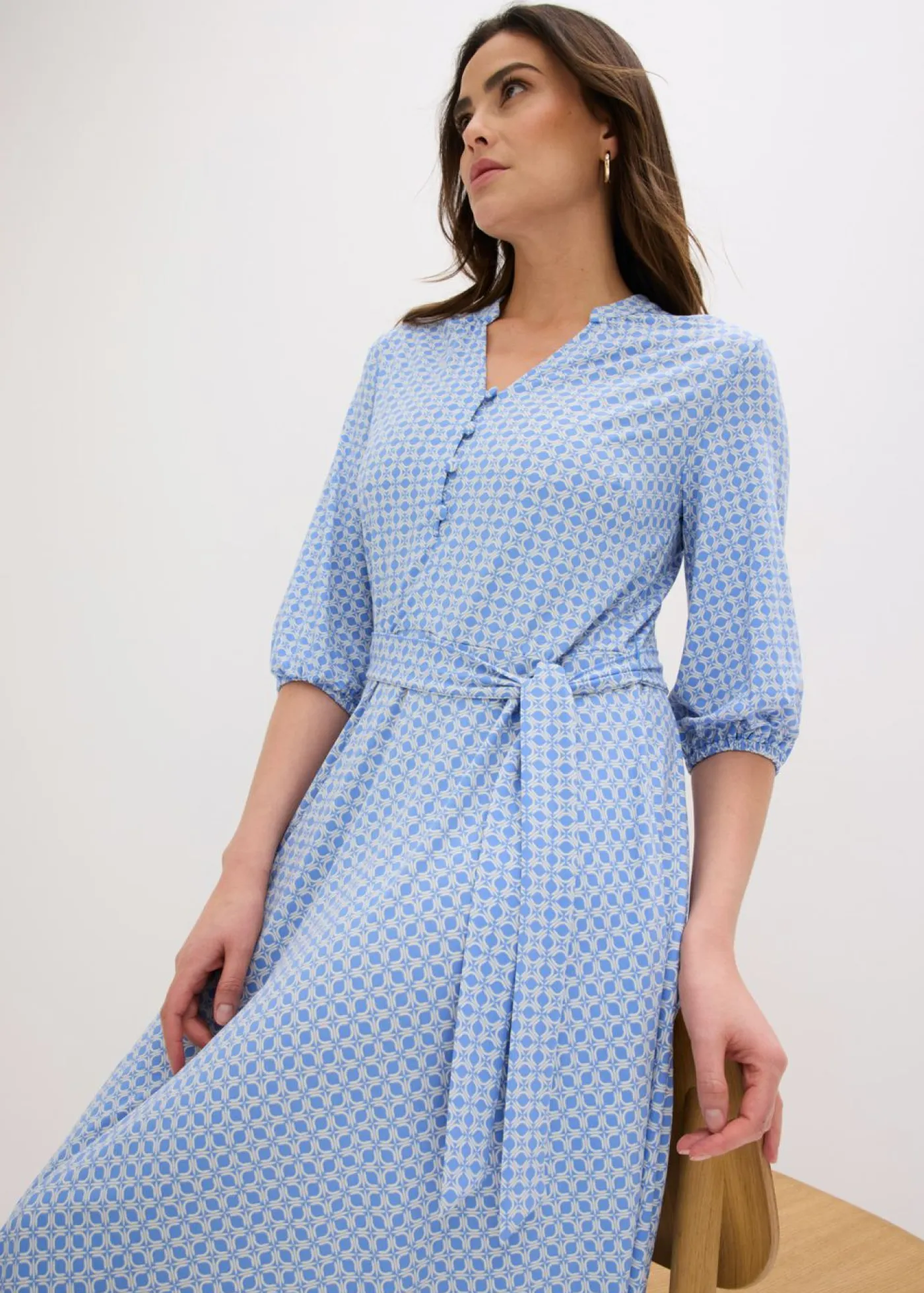 Mujer bonprix bonprix Vestido de blusa en jersey con cordón (2 piezas)