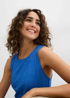 Mujer bonprix bonprix Vestido de canalé de mezcla de viscosa fluida con aberturas laterales