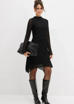 Mujer bonprix bonprix Vestido de encaje con dobladillo irregular