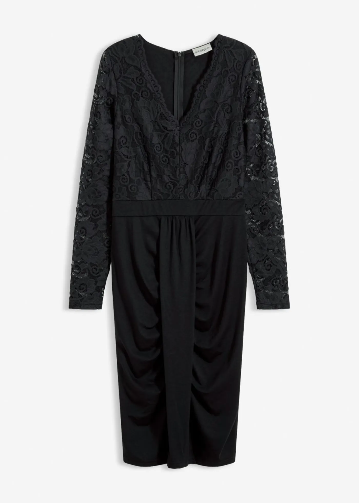 Mujer bonprix bonprix Vestido de encaje con drapeado