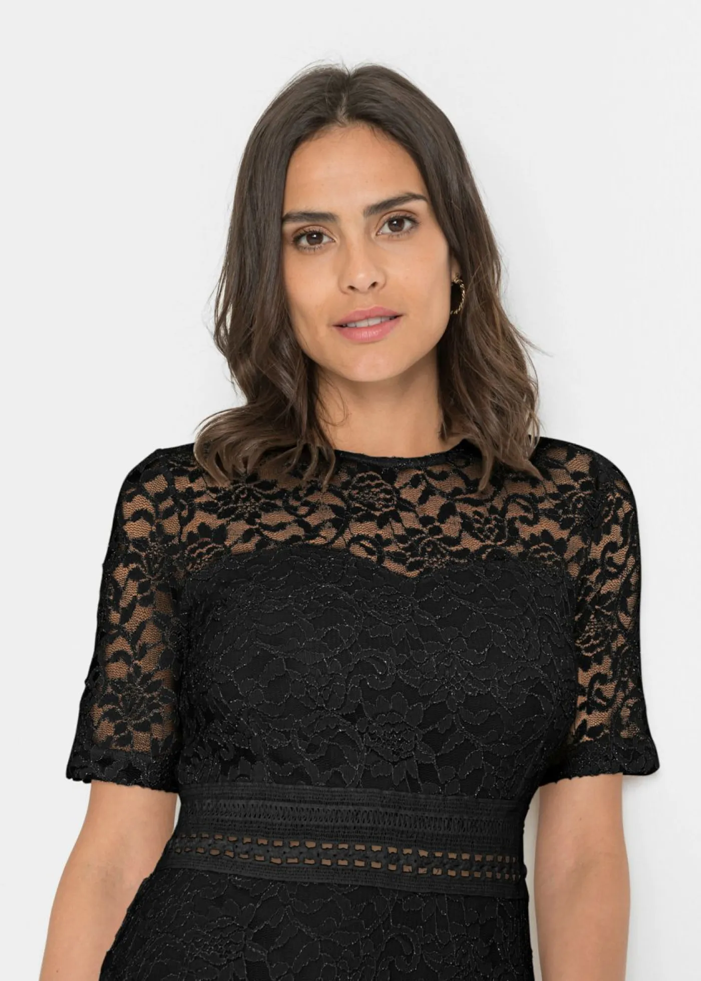 bonprix bonprix Vestidos|Ropa Elegante>Vestido de encaje con ganchillo Negro