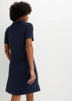 Mujer bonprix bonprix Vestido de froté hasta la rodilla con cuello tipo polo