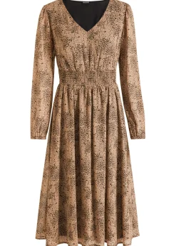 bonprix bonprix Vestidos>Vestido de gasa estampado leo camel-negro