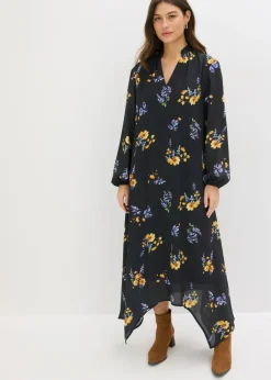 bonprix bonprix Vestidos|Novedades>Vestido de gasa Negro con flores