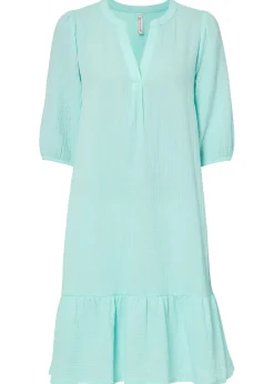 bonprix bonprix Vestidos>Vestido de gasa Azul mentol